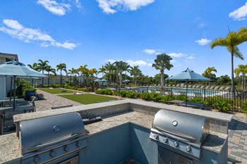 Poolside grilling stations